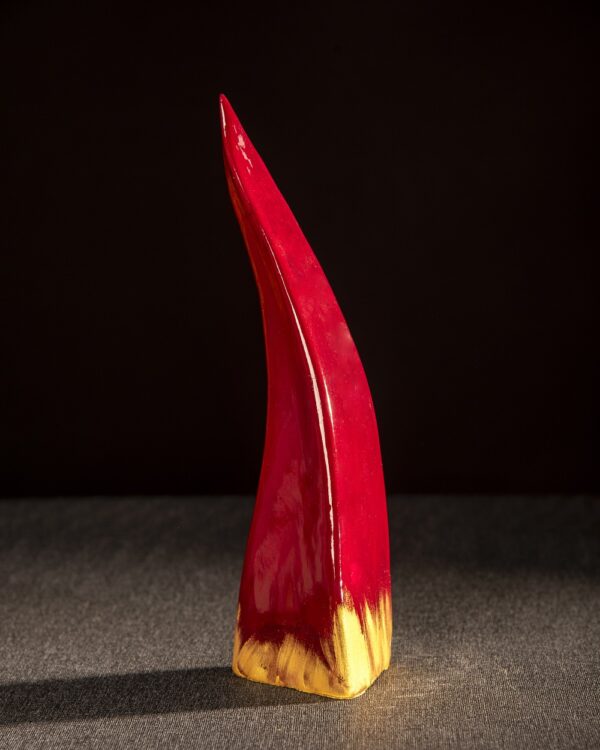 corno portafortuna con base quadrata rosso presepi