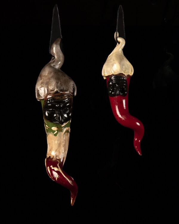 Corno Portafortuna con Maschera di pulcinella presepi